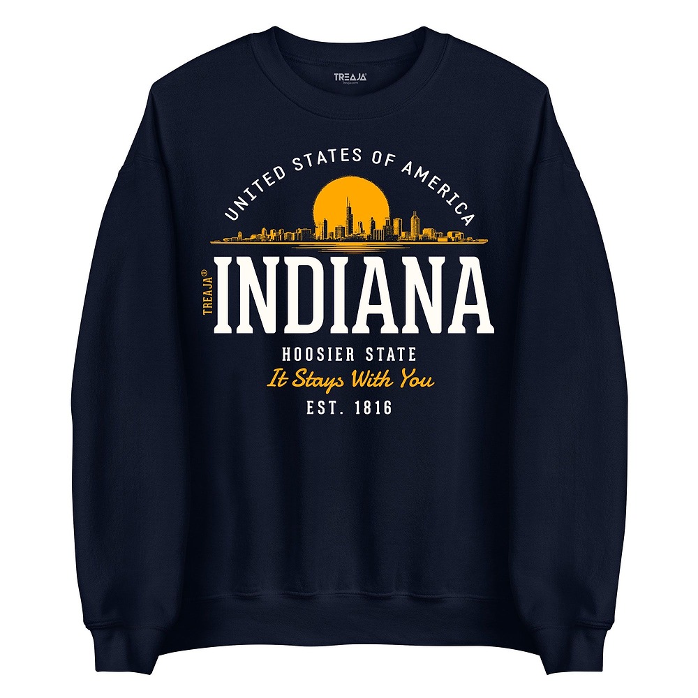 Indiana Style Indiana Vintage-Style Crewneck Sweatshirt Souvenir by Treaja® - Treaja.com