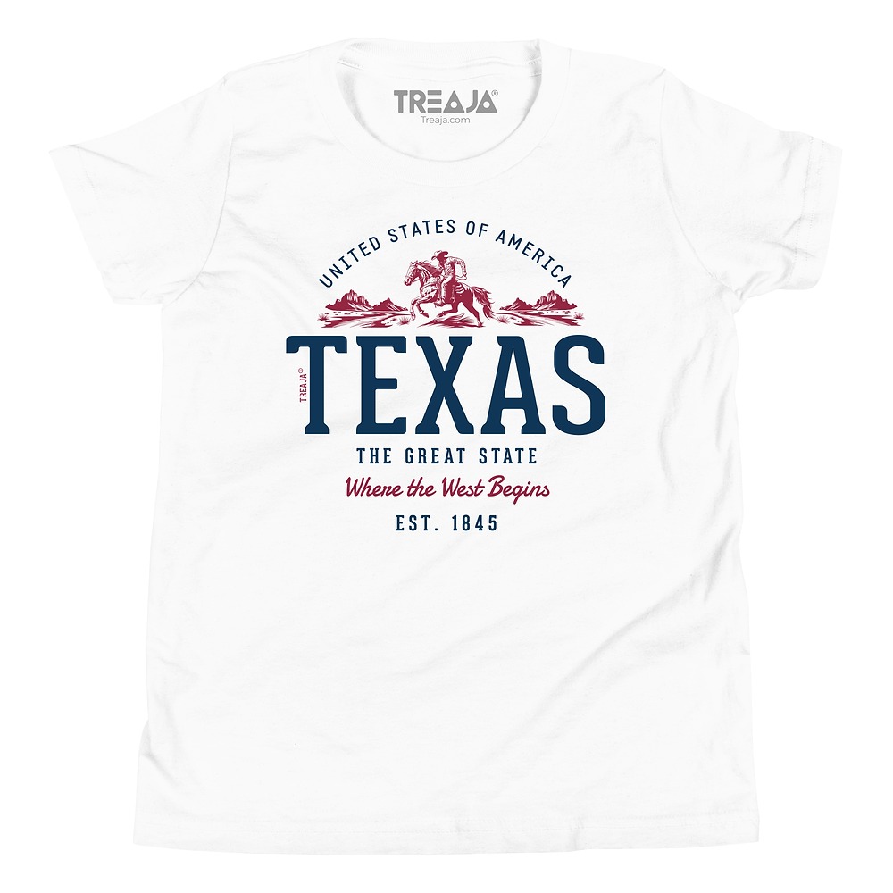 Youth unisex t-shirt featuring retro Texas State design with vintage-inspired graphics in classic styling