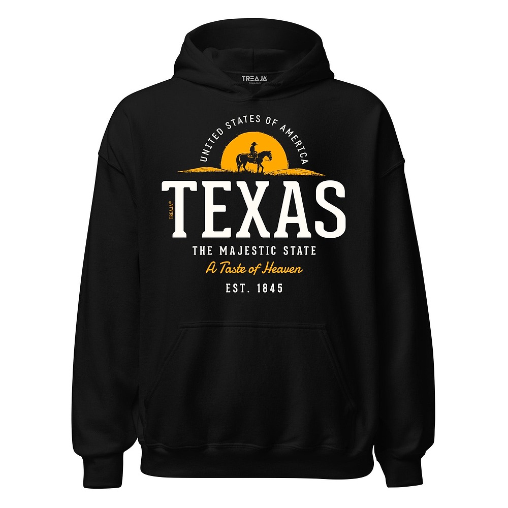 Vintage-inspired retro Texas state design on comfortable pullover hoodie with kangaroo pocket