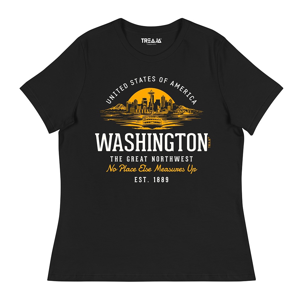 Vintage-inspired Washington State women's relaxed t-shirt with retro Pacific Northwest design