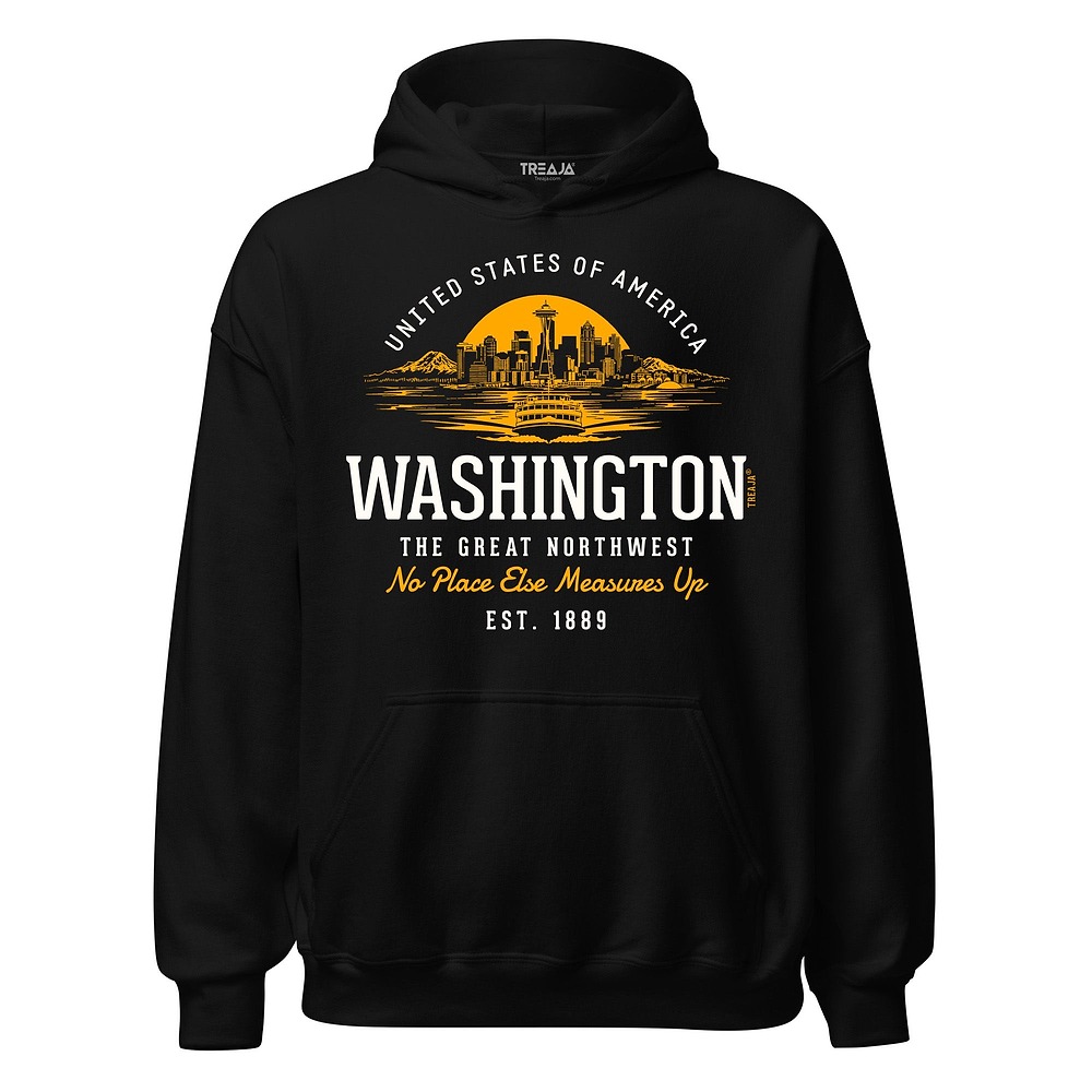 Retro Washington State pullover hoodie with vintage-inspired graphics in classic colors
