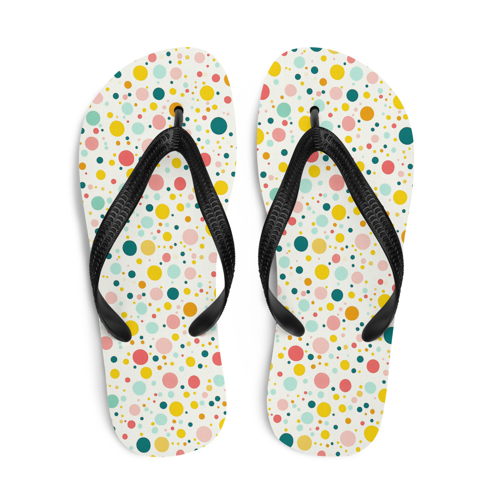 Color Flop Multi-Color Confetti Dots Flip Flops by Treaja® - Treaja.com