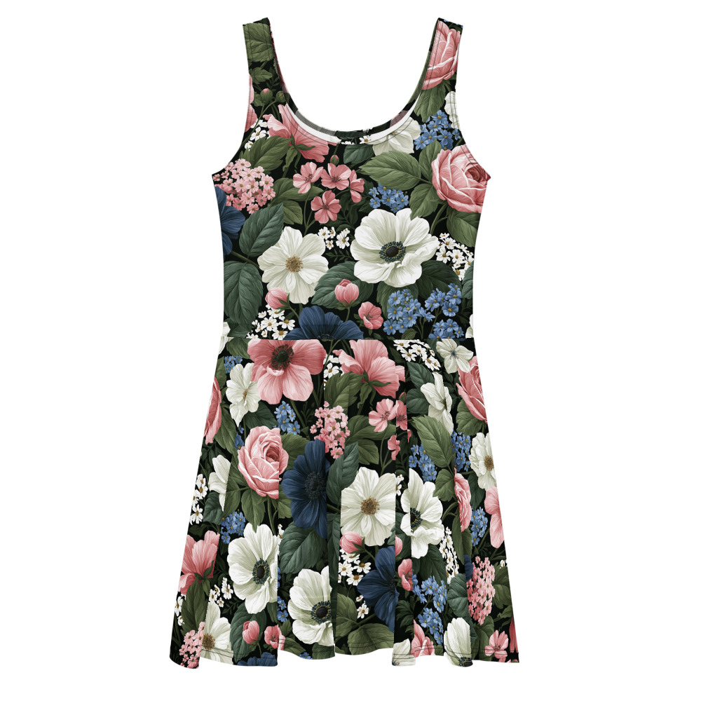 rose skater dress boohoo Women's Ruched High Neck Barrel Sleeve Skater Dress