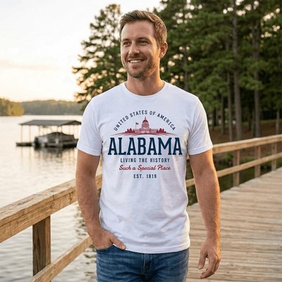 Vintage Looking Alabama T-Shirt for Men and Women by Treaja®