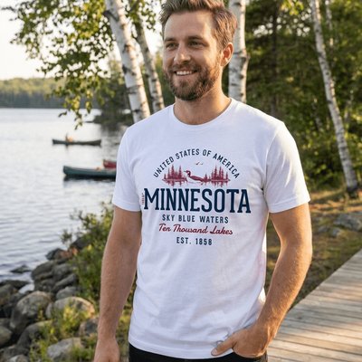 Souvenir Minnesota Shirt | Vintage-Looking State of MN T-Shirt by Treaja®