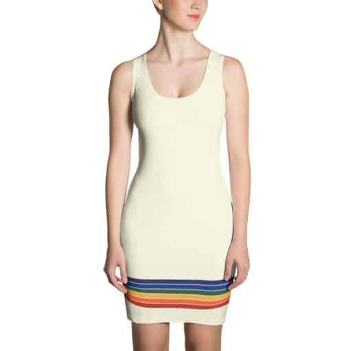 open lace back dress Rainbow Drop Collared Dress