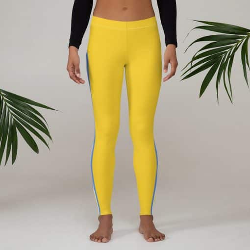 yellow striped leggings