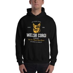 Retro Pembroke Welsh Corgi Unisex Hoodie by Treaja® | Vintage Pembroke Welsh Corgi Hooded Sweatshirt for Men and Women