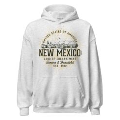 Vintage-style New Mexico hoodie featuring retro southwestern design with state outline and classic typography