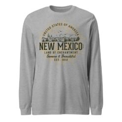 Retro New Mexico long sleeve shirt featuring vintage-inspired Southwest design in classic styling